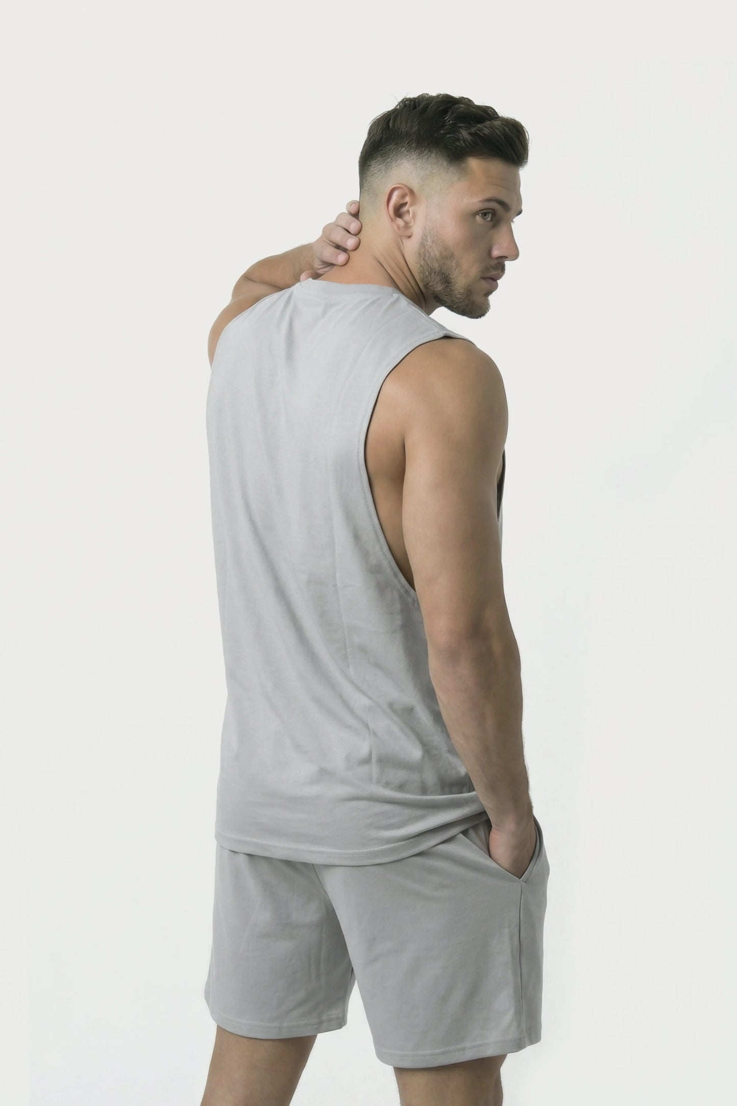 Men’s grey loosefit fit bamboo cotton shorts
