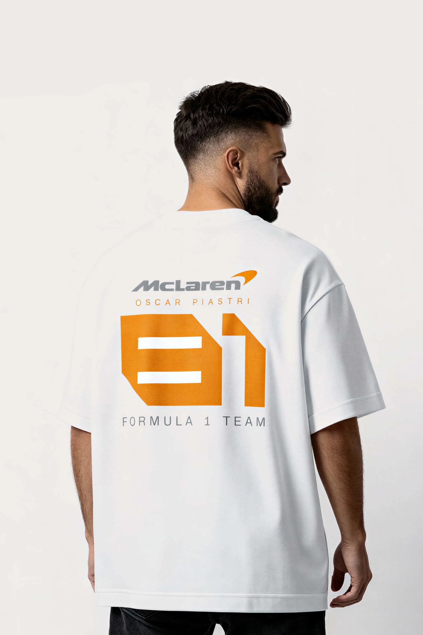 Men's White Oscar Piastri Oversized T-Shirt