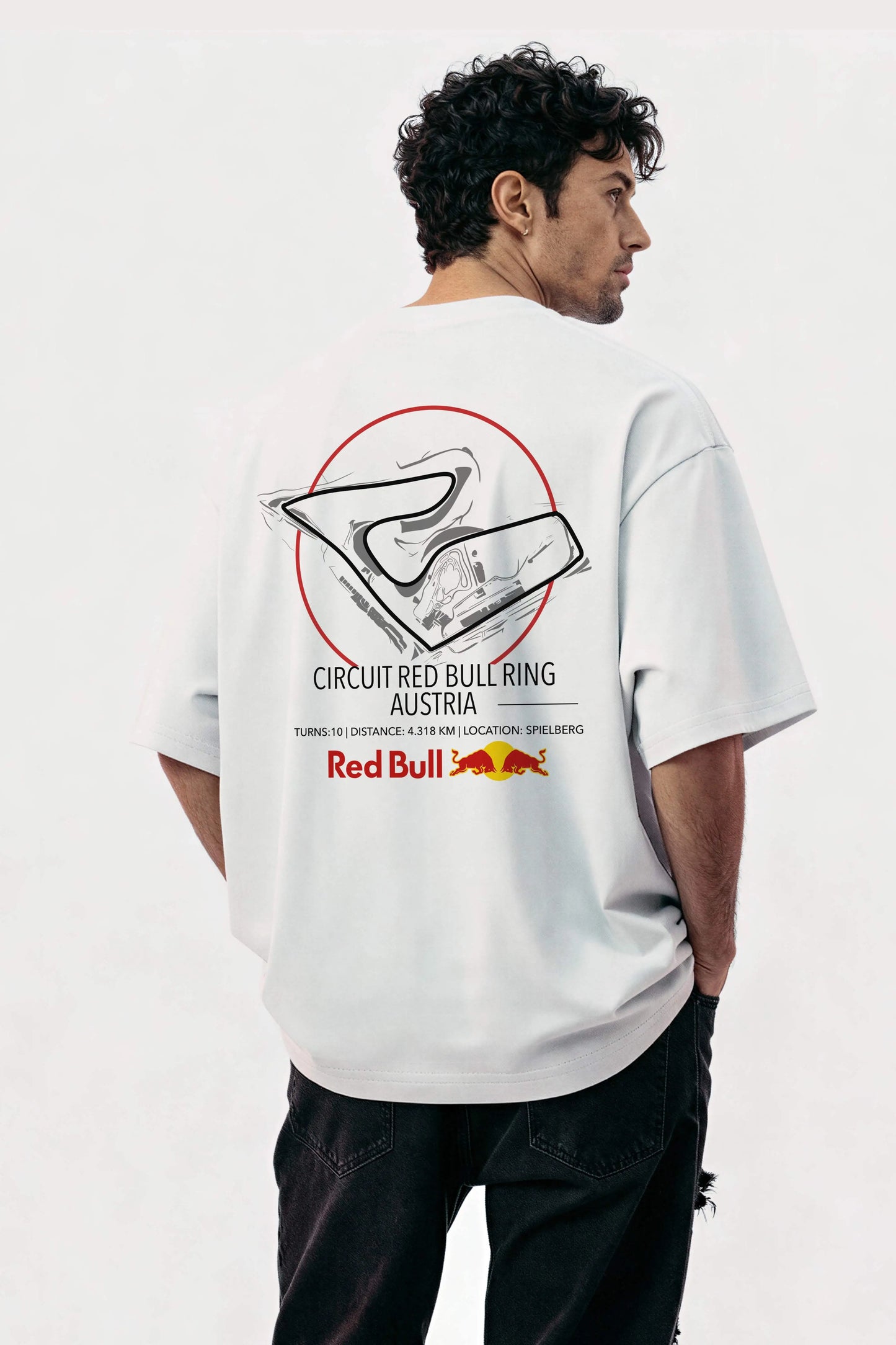 Men's White Redbull Oversized T-Shirt