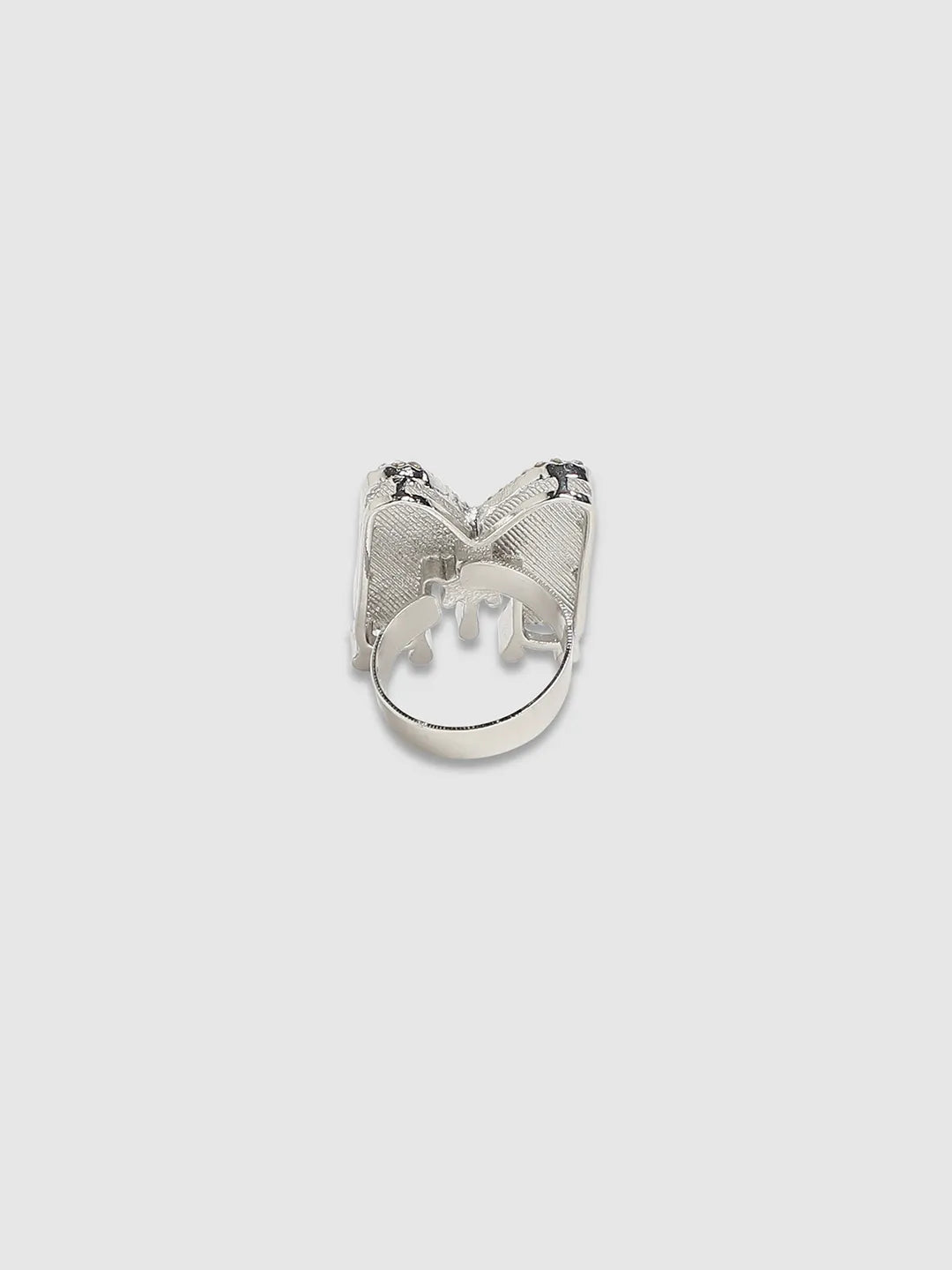 Mens-Bling-M-Alphabet-Ring-Silver