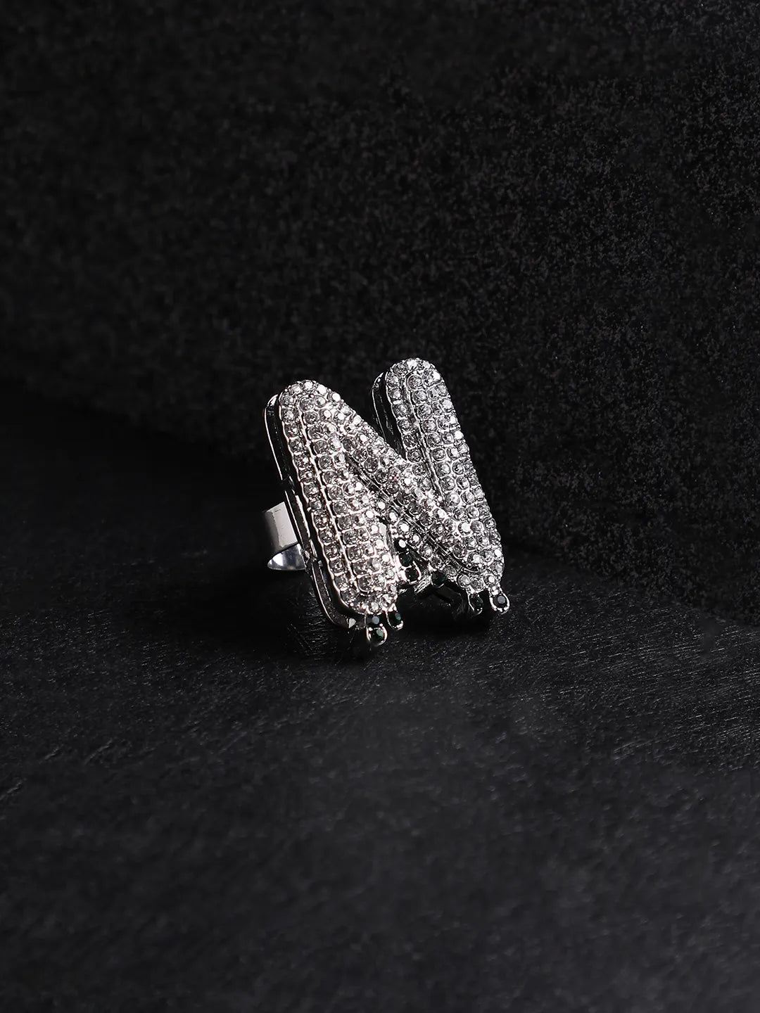 Bling N Alphabet Ring - Silver
