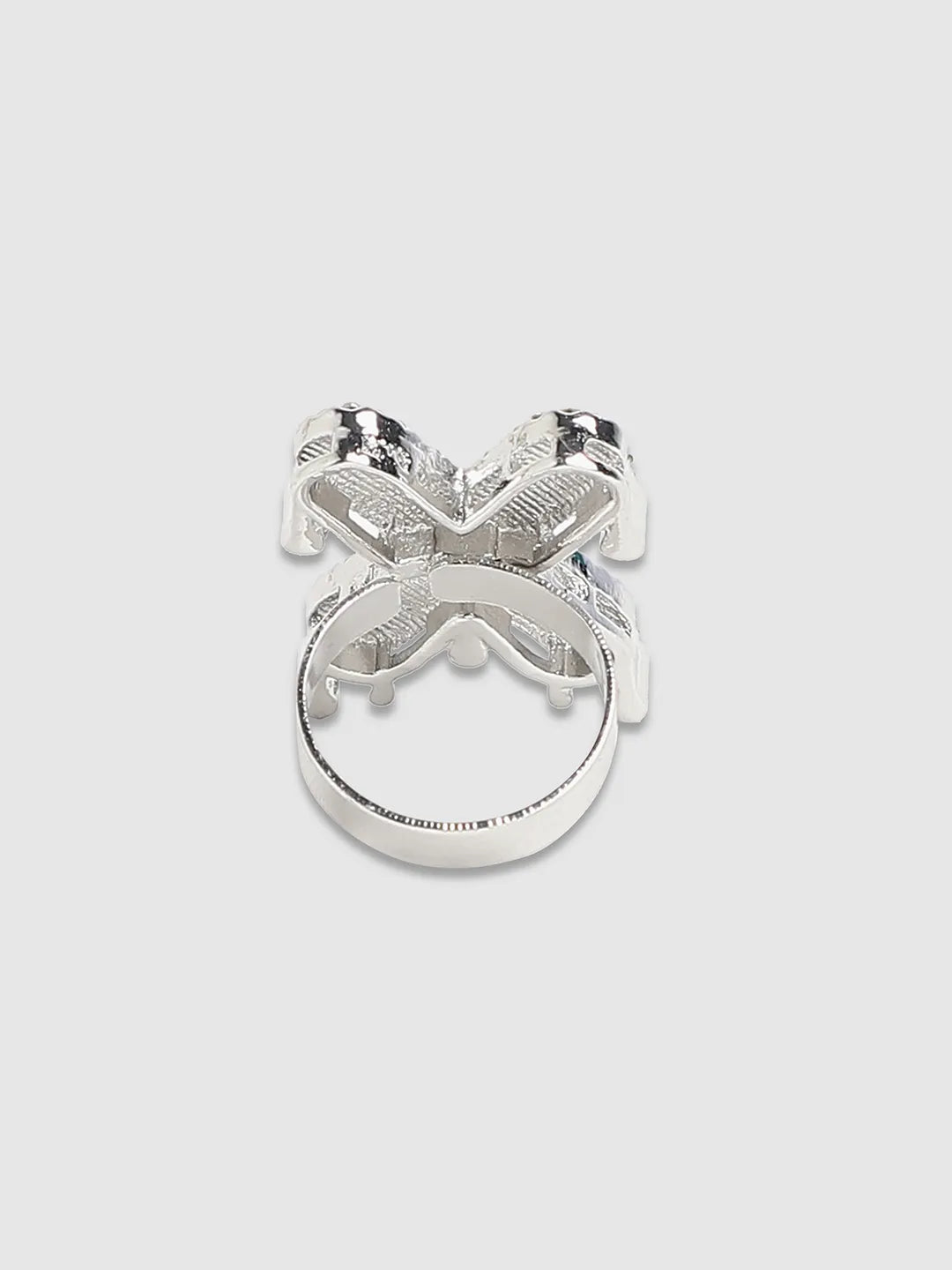 Mens-Bling-X-Alphabet-Ring-Silver