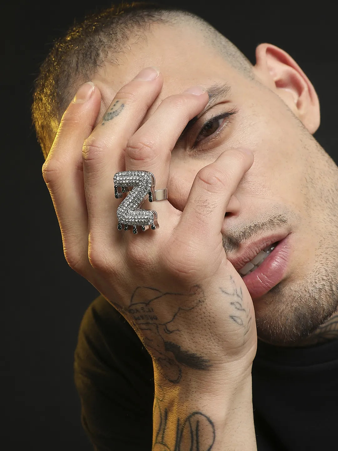 Bling Z Alphabet Ring - Silver