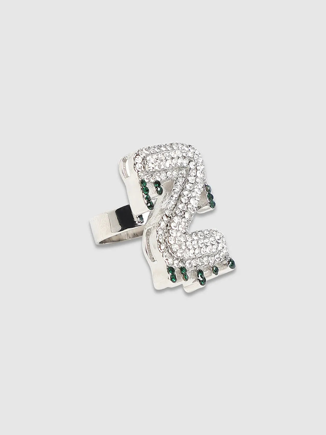 Bling Z Alphabet Ring - Silver