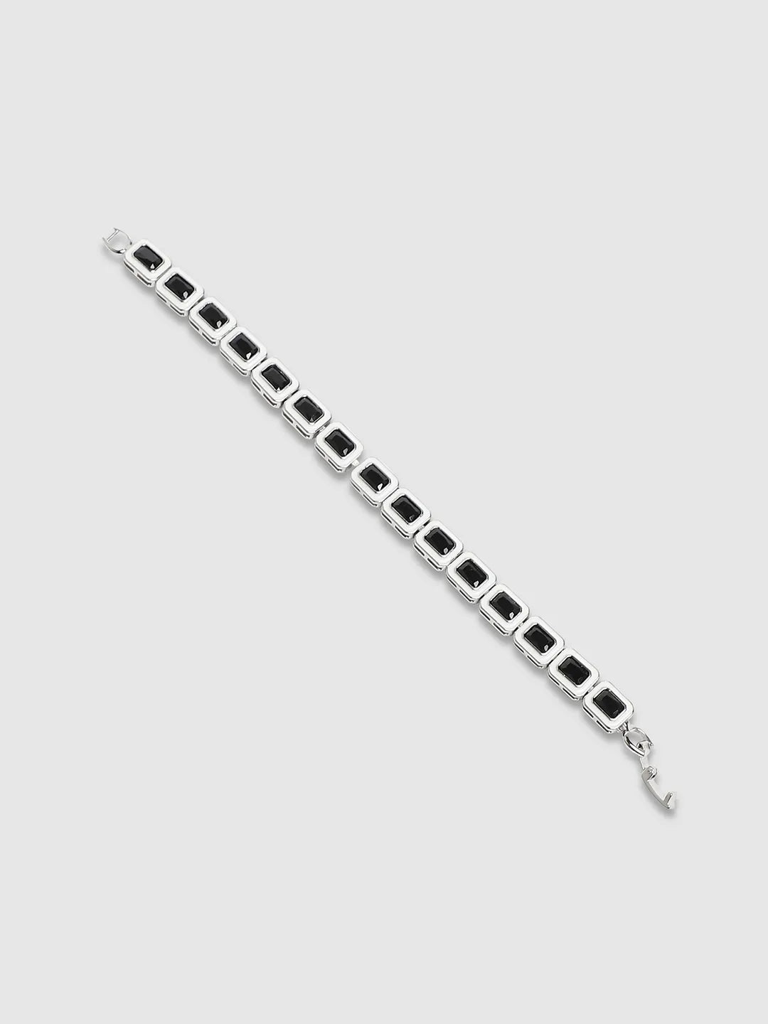 Contrast Enamel Tennis Bracelet - Black & White