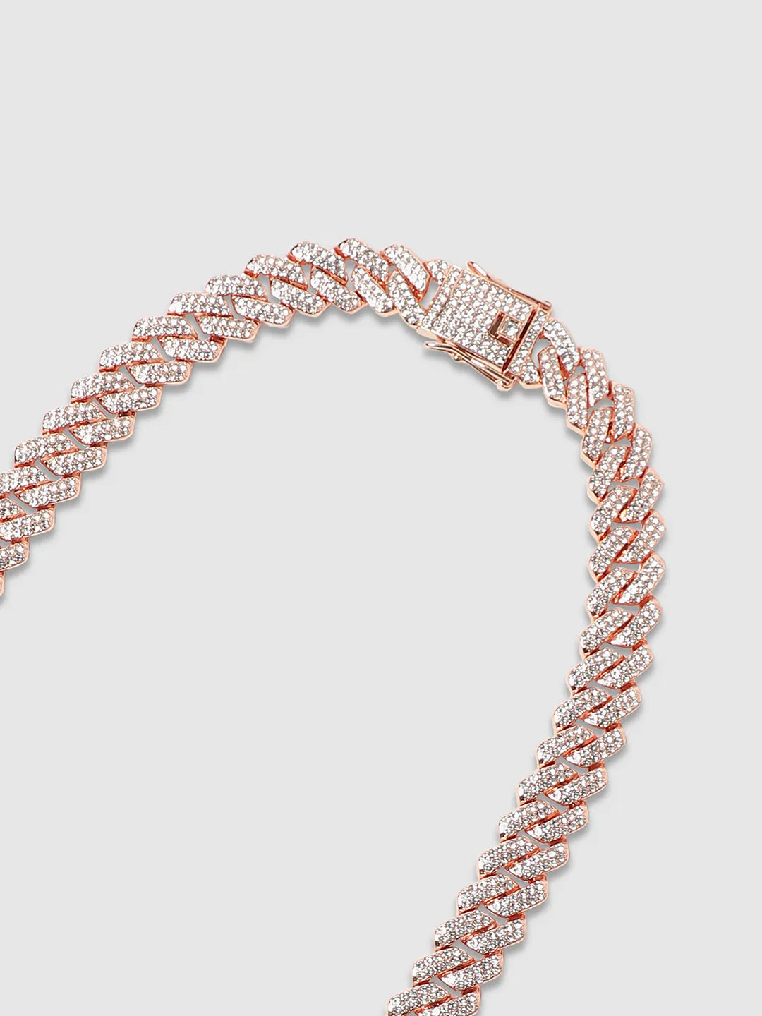 Mens-Embellished-Criss-Cross-Chain-Necklace-Rose-Gold