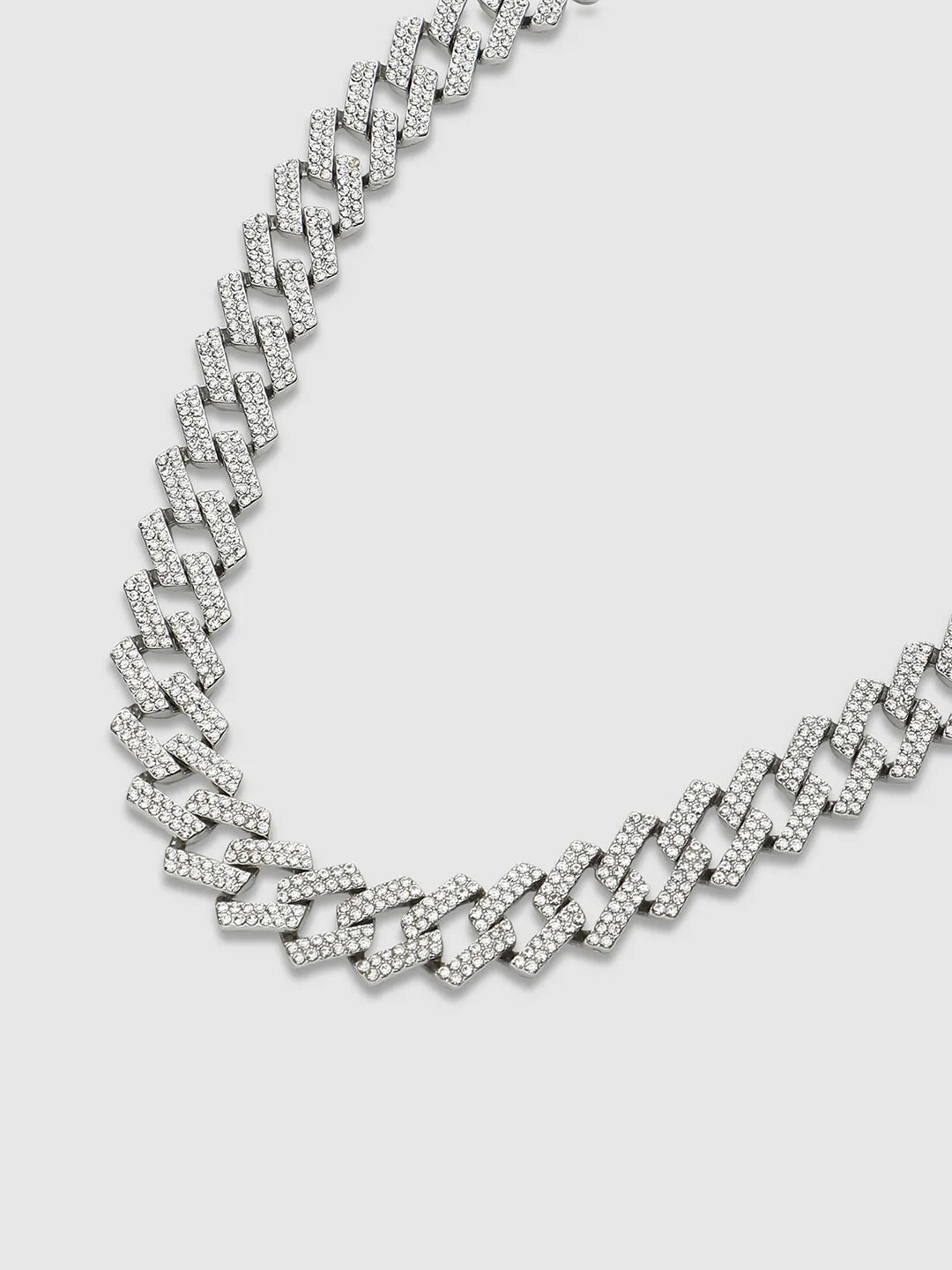 Embellished Criss-Cross Chain - Silver