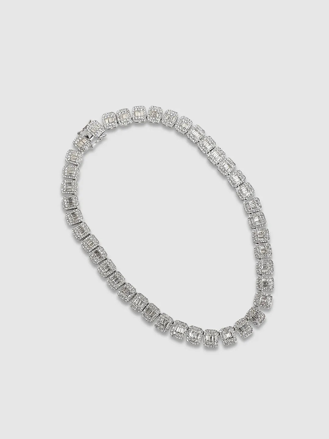 Geometric Bling Collar Chain - Silver