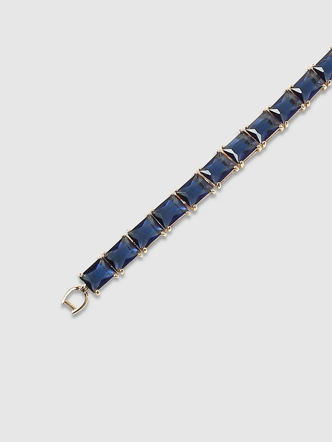 Geometric Stone Tennis Bracelet - Sapphire Blue