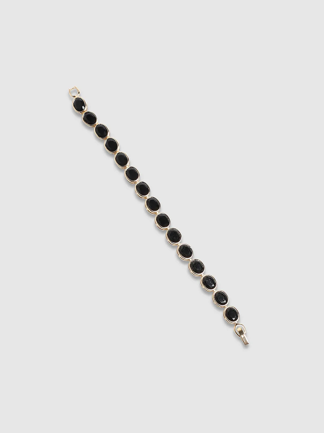 Oval Stone Tennis Bracelet - Charcoal Black