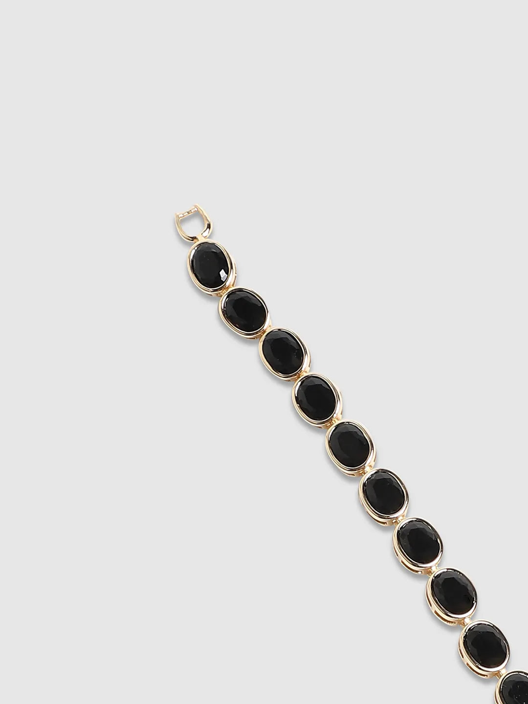 Oval Stone Tennis Bracelet - Charcoal Black