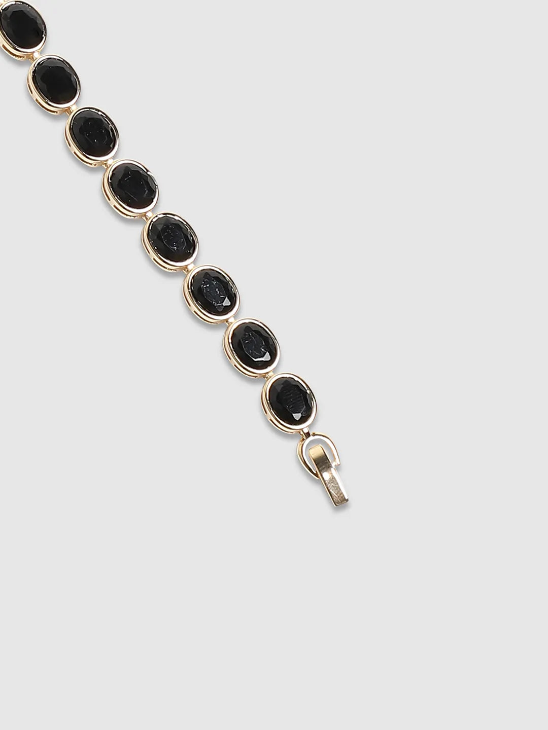 Oval Stone Tennis Bracelet - Charcoal Black