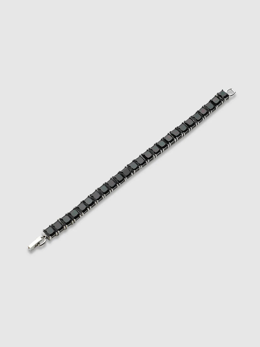Square Stone Tennis Bracelet - Charcoal Black