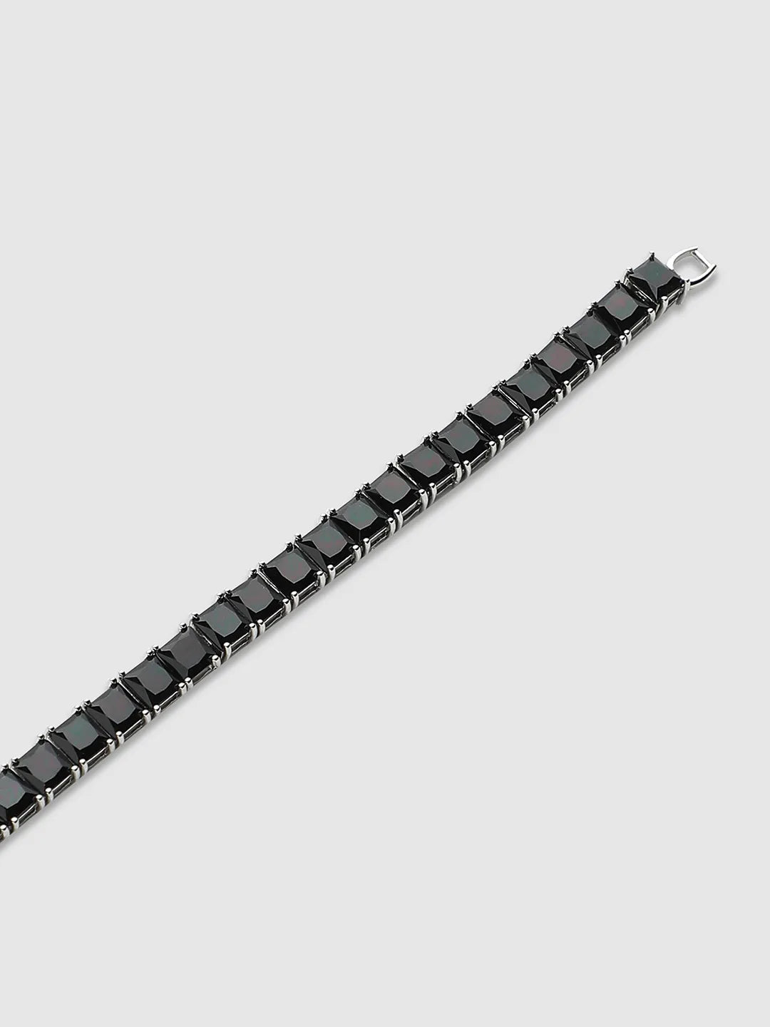 Square Stone Tennis Bracelet - Charcoal Black