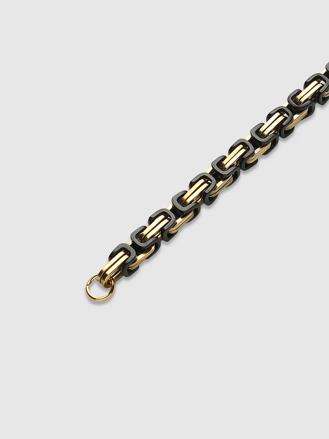 Mens-Twisted-Chain-Bracelet-Black-and-Gold