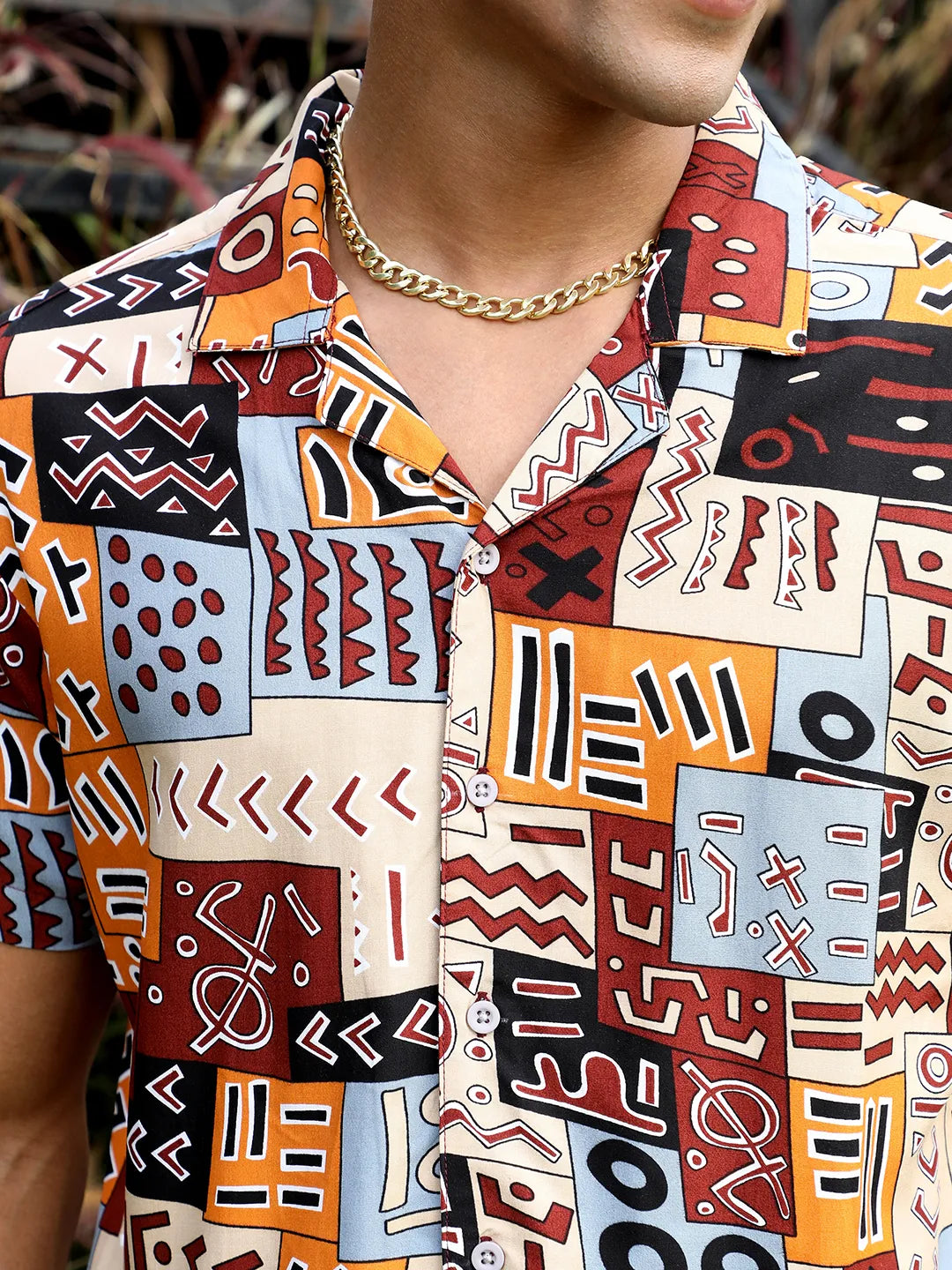 Multicolour Aztec Print Shirt