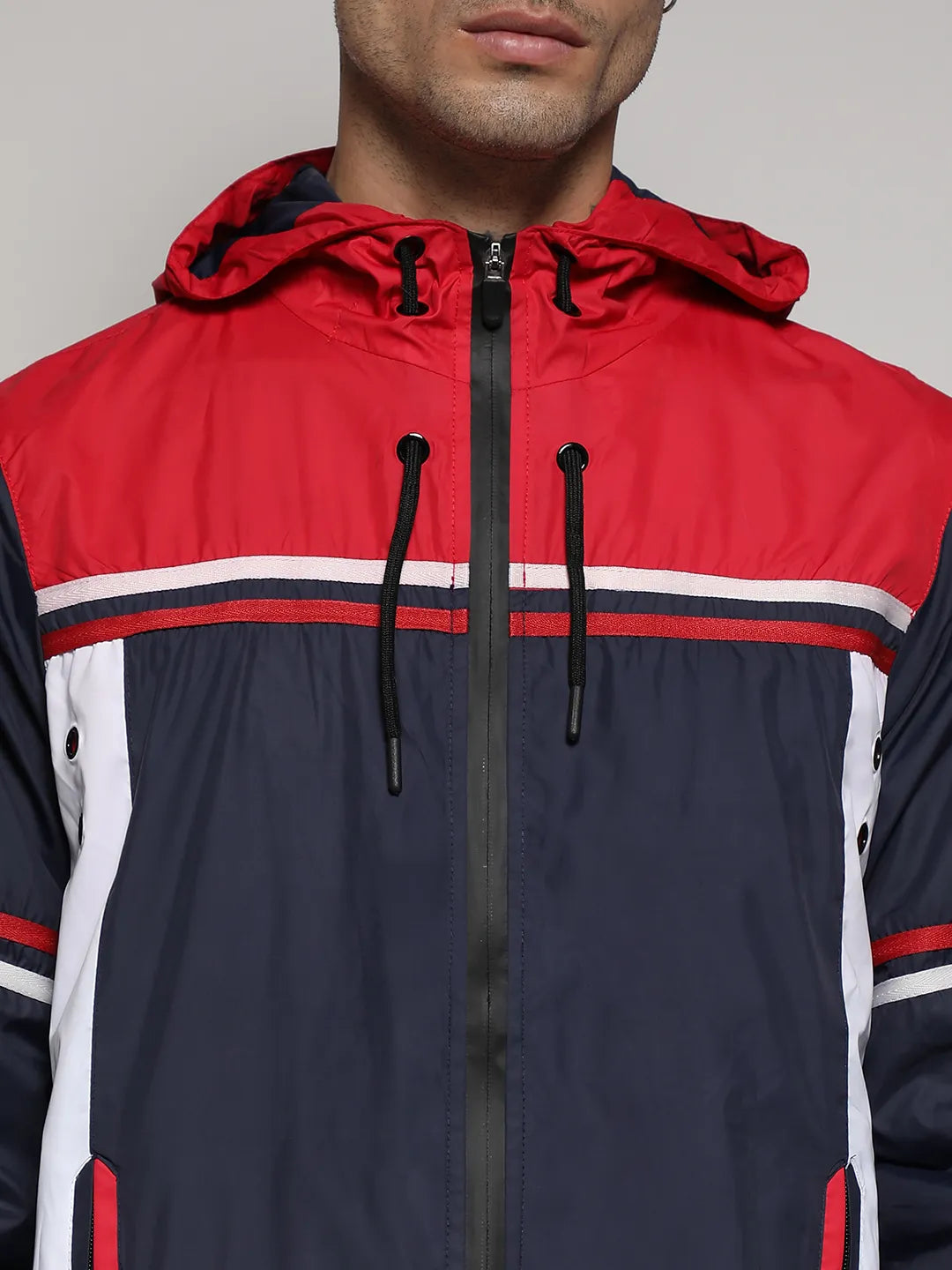 Multicolour Zip-Front Jacket With Insert Pocket