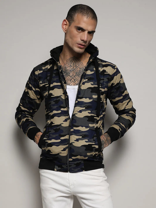 Camouflage Hoodie With Insert Pocket