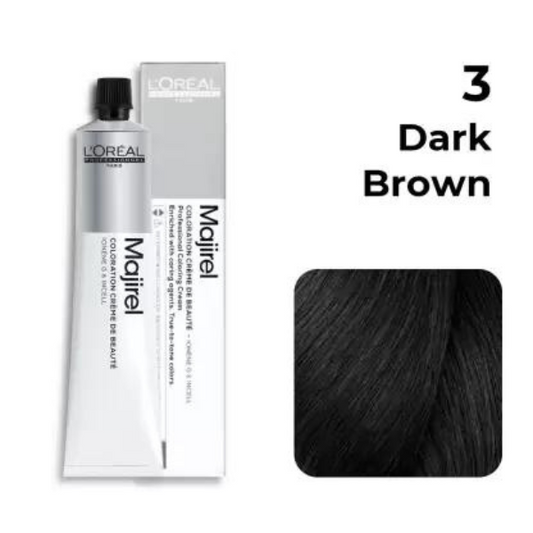 L'oreal Professionnel Majirel Permanent Hair Colour 3 Dark Brown 49.5 g