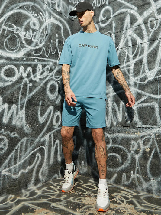 Oversized Blue Capture Co-Ord Set