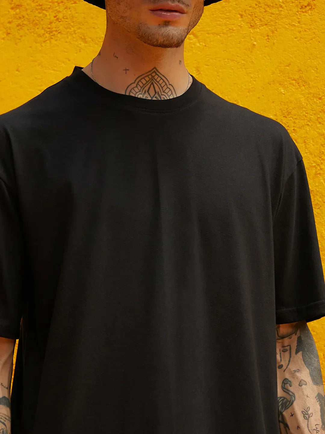 Oversized Solid Black Casual Co-Ord Set