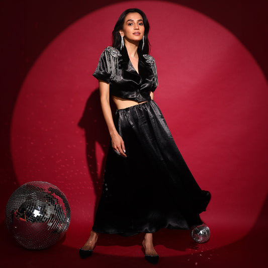 Embellished Satin Co-Ord Set