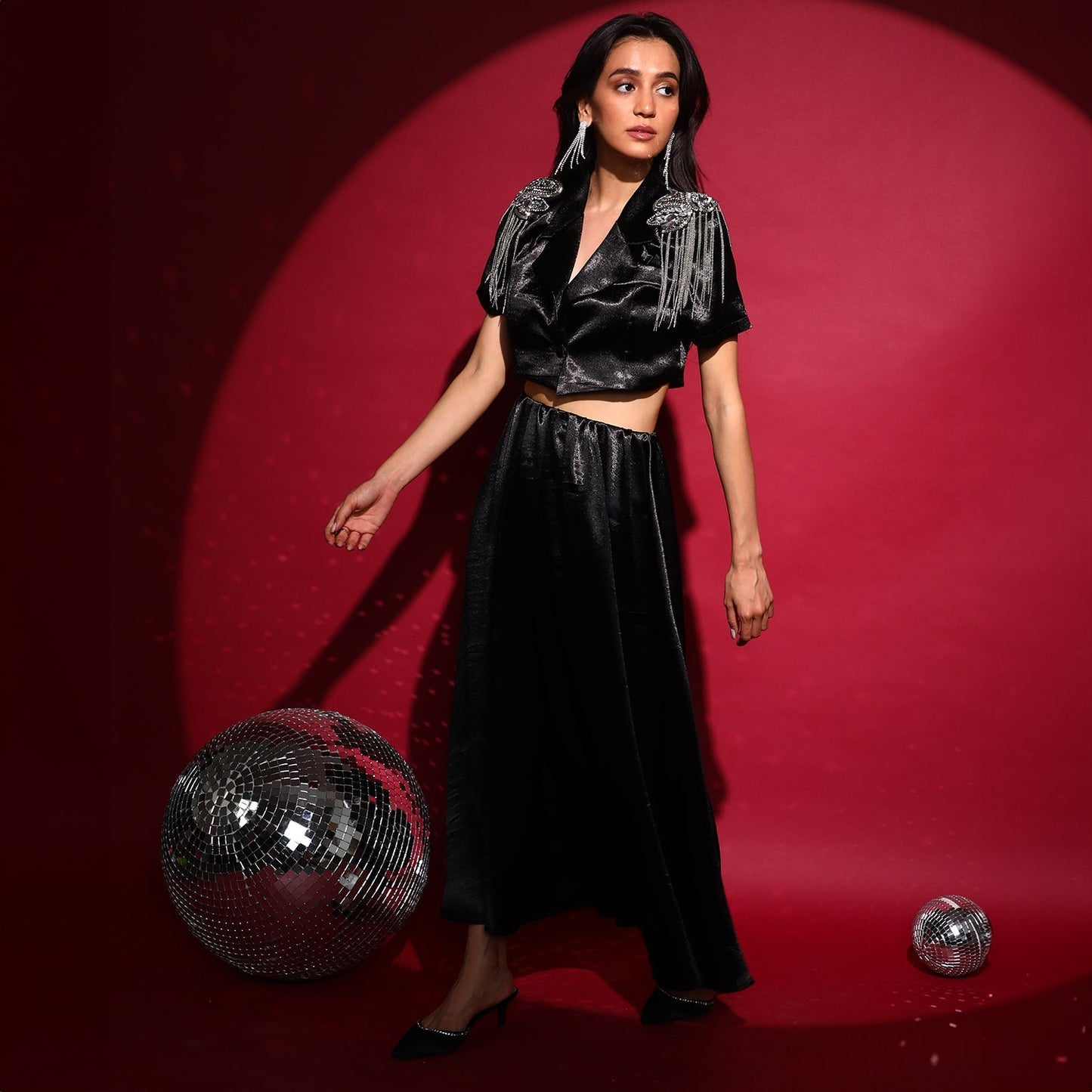 Embellished Satin Co-Ord Set