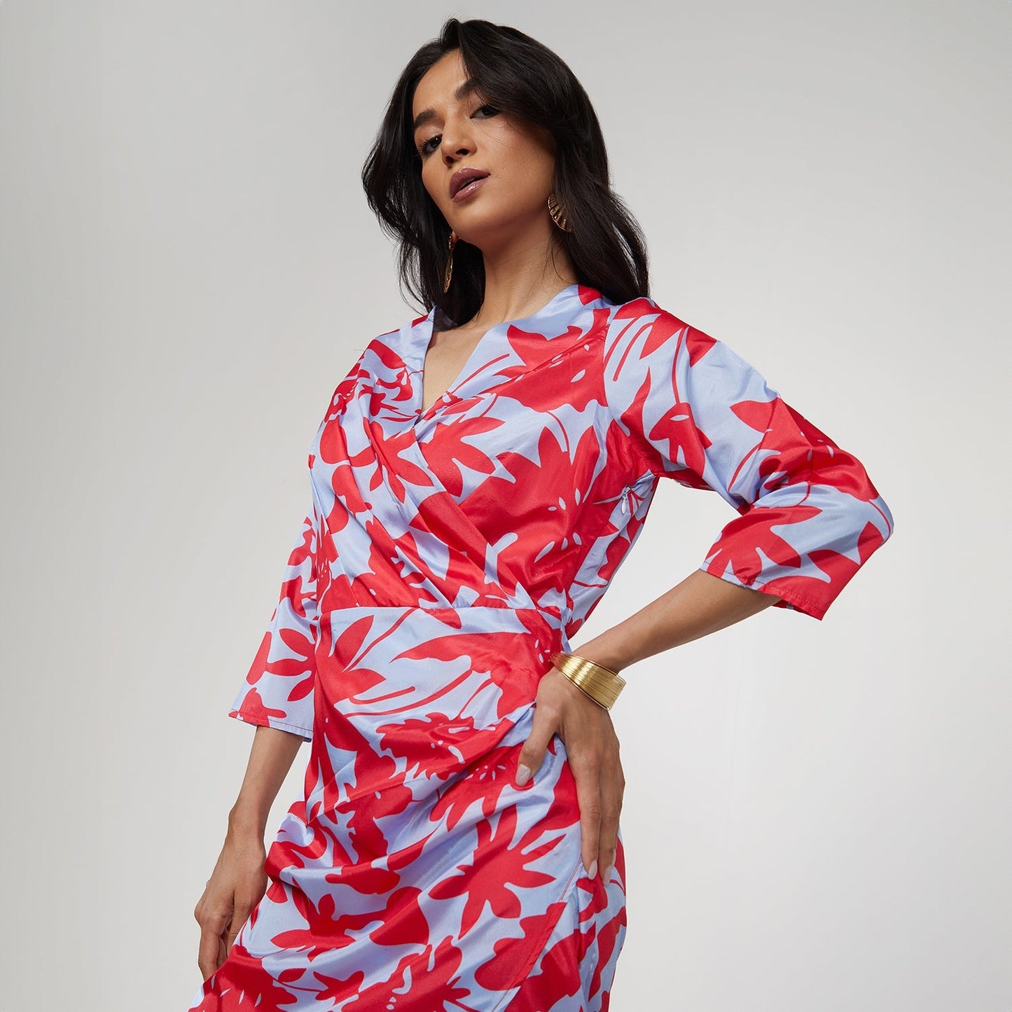 Contrast Botanical Dress