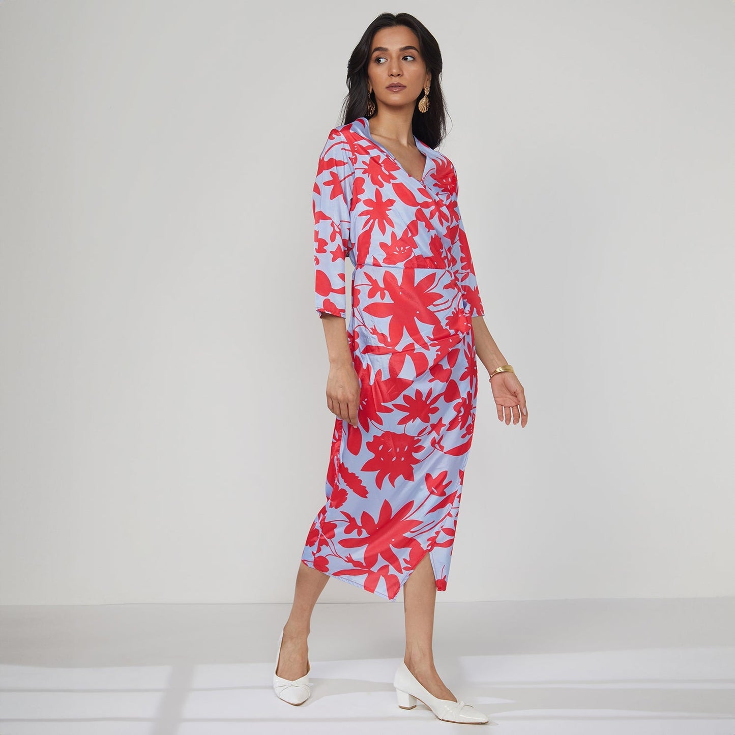 Contrast Botanical Dress
