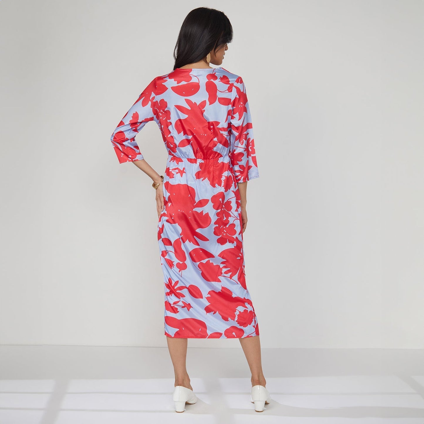 Contrast Botanical Dress