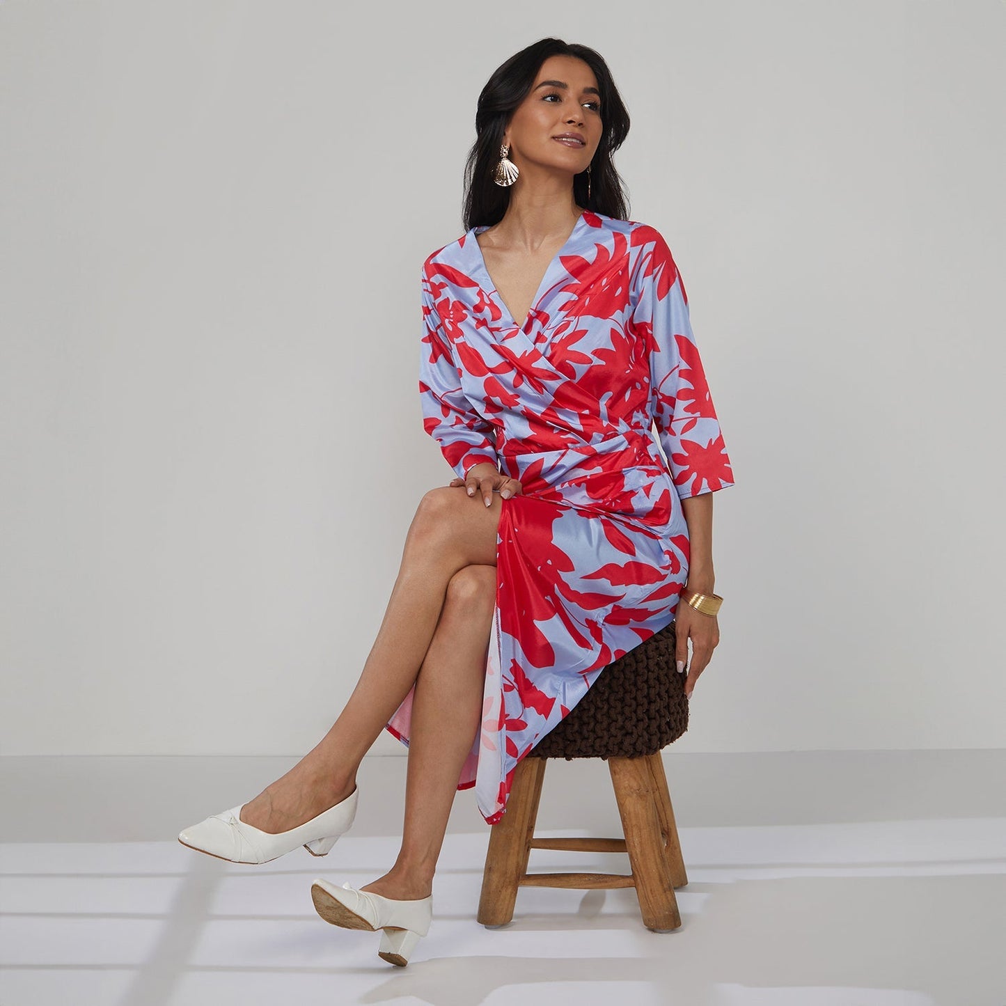 Contrast Botanical Dress