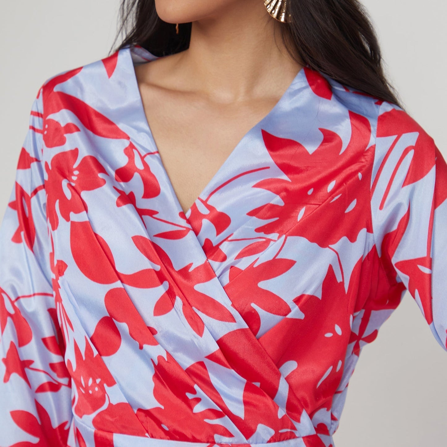 Contrast Botanical Dress