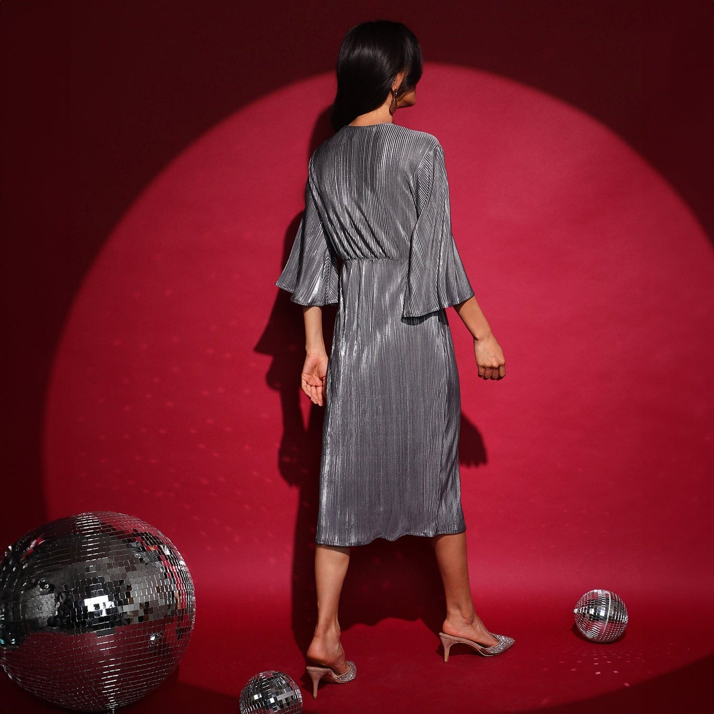 Pleated Wrap Dress