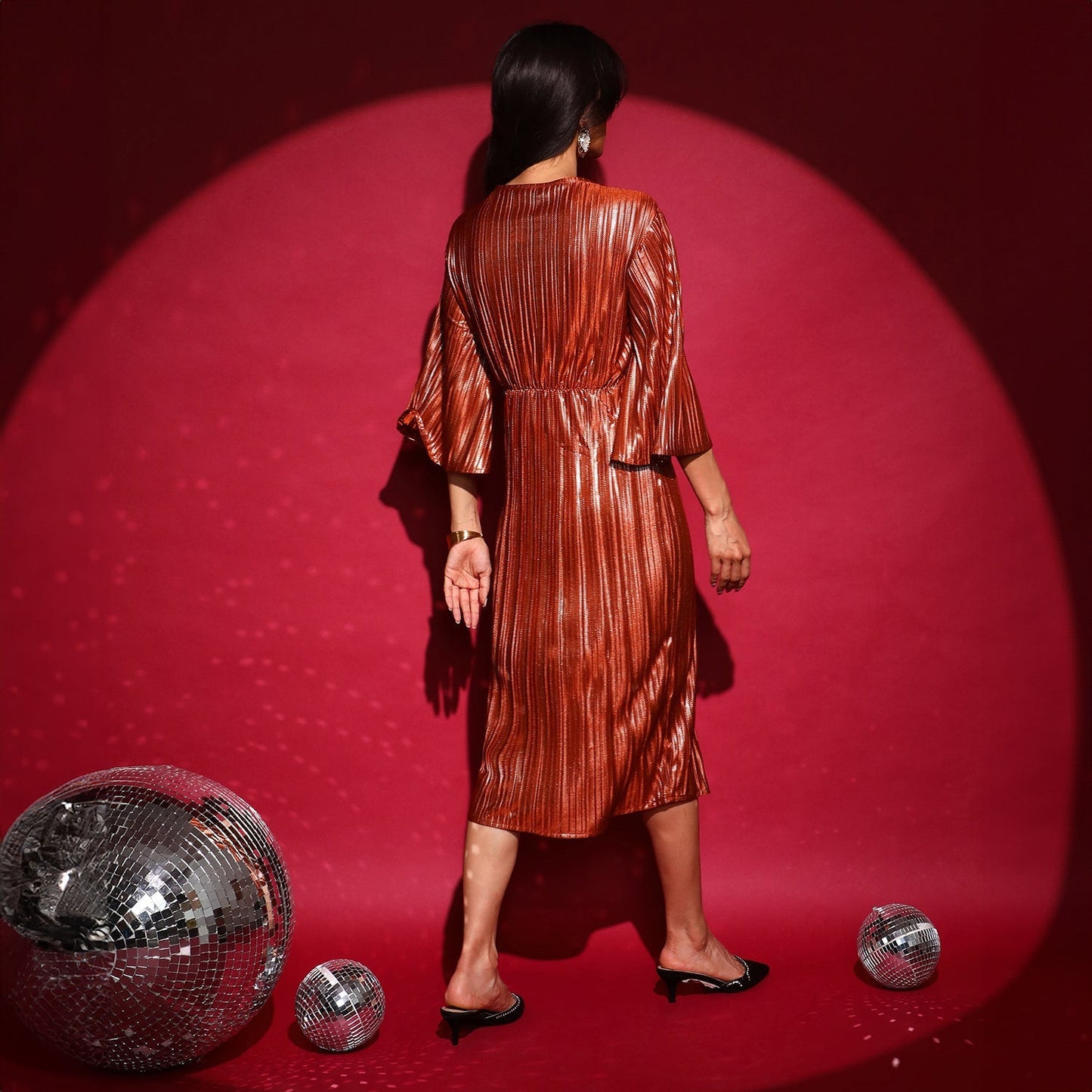 Pleated Wrap Dress