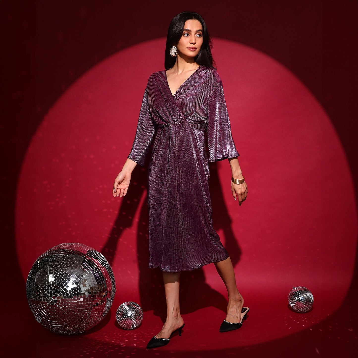 Pleated Wrap Dress