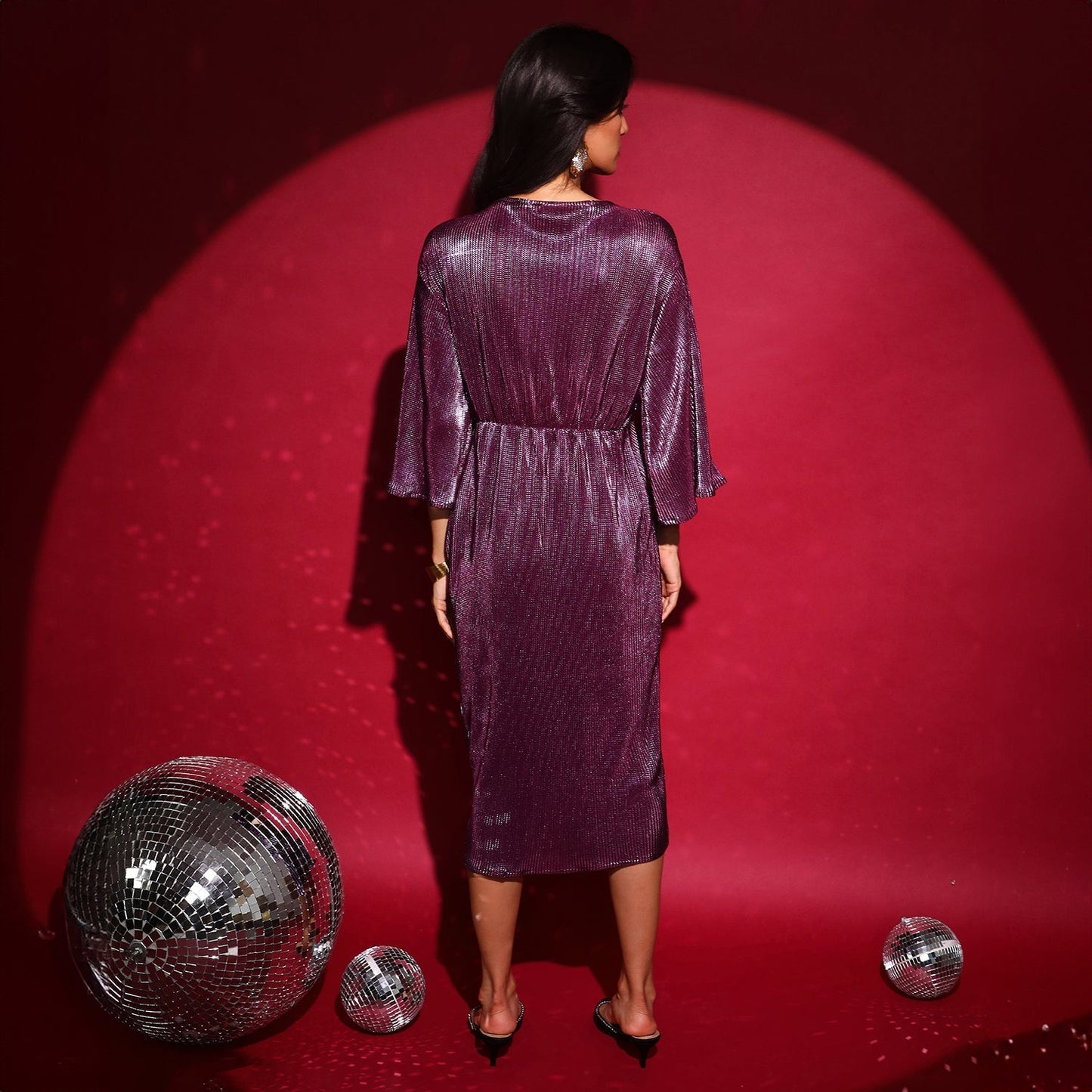 Pleated Wrap Dress