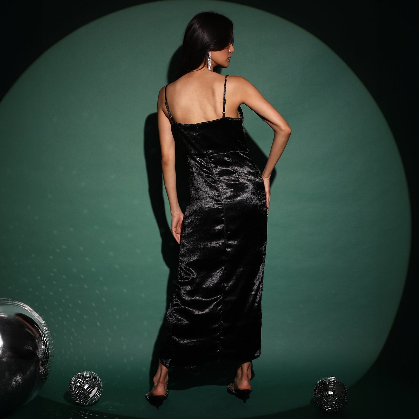 Satin Draped Dress