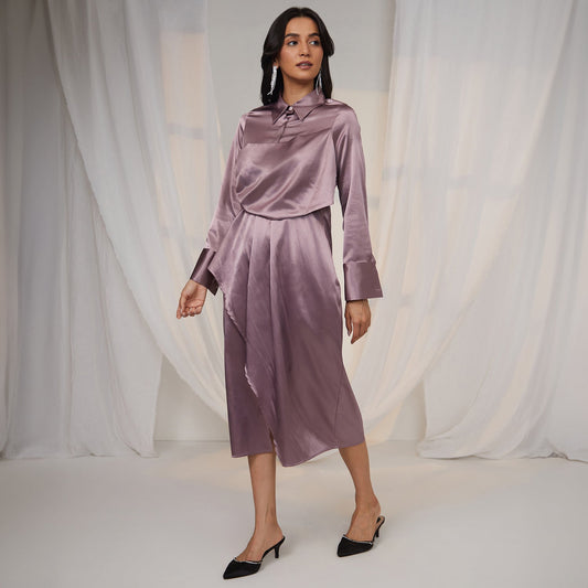 Draped Shirt Dress