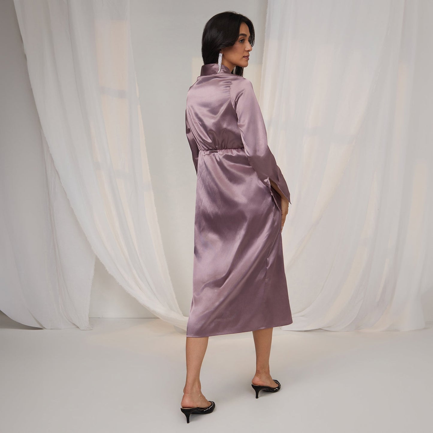 Draped Shirt Dress