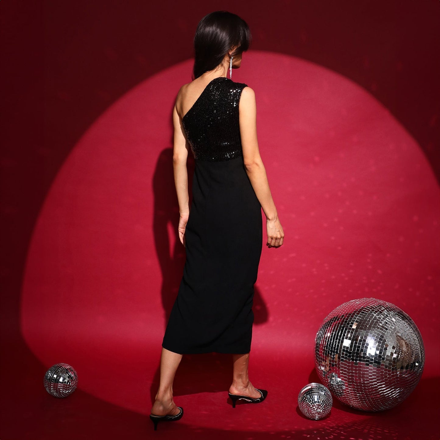 Sequin Draped Dress