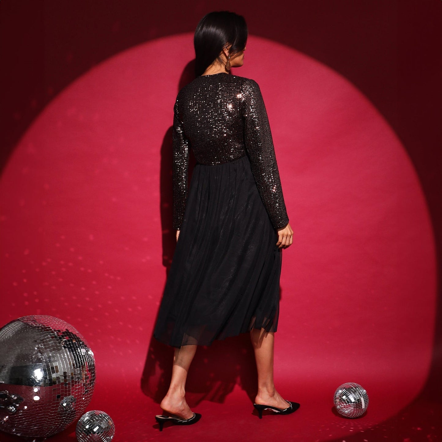Sequin Wrap Dress