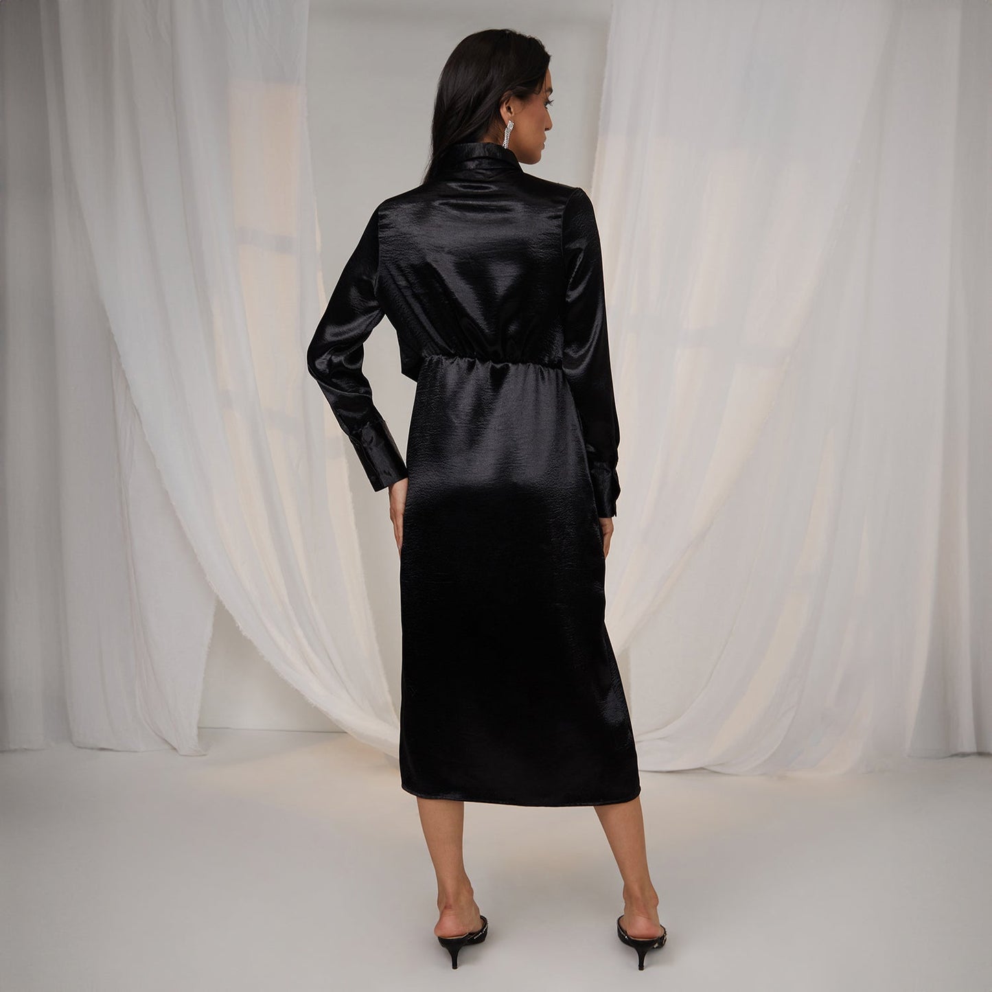 Draped Shirt Dress