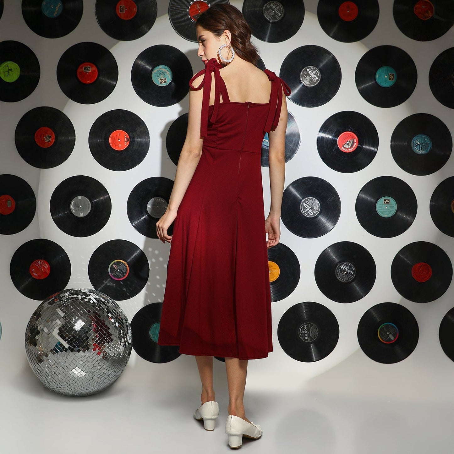 Solid Slit Midi Dress