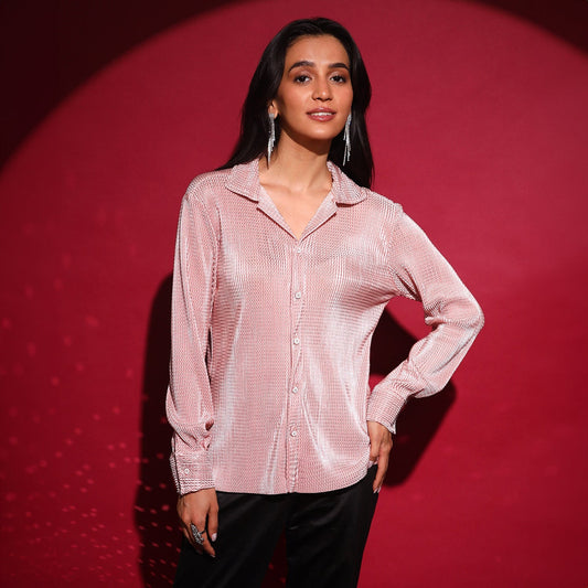 Textured-Pleat Shirt