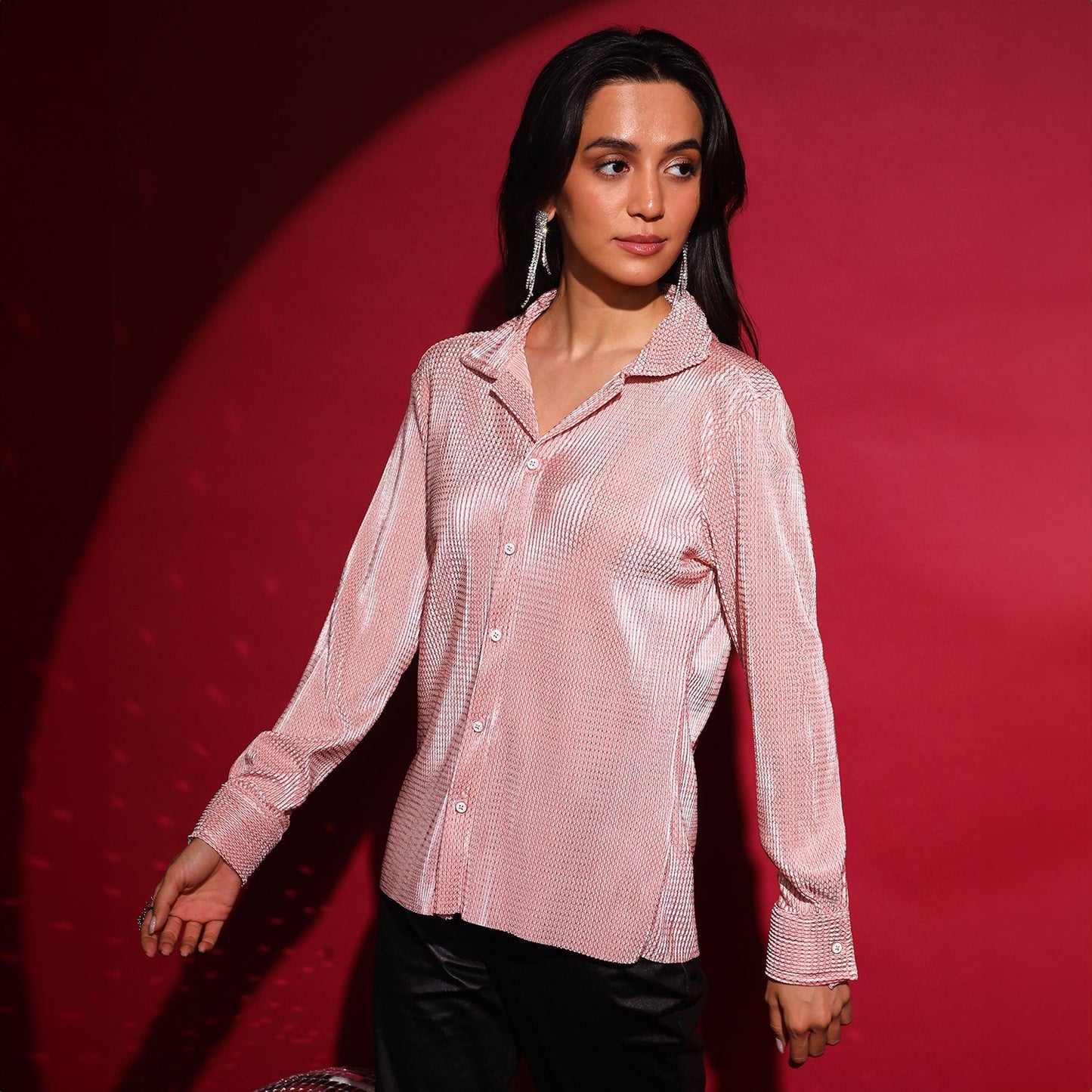 Textured-Pleat Shirt