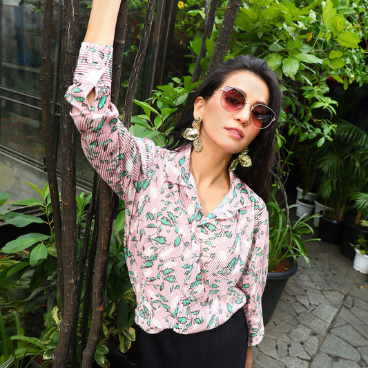 Foliage Pleat Shirt
