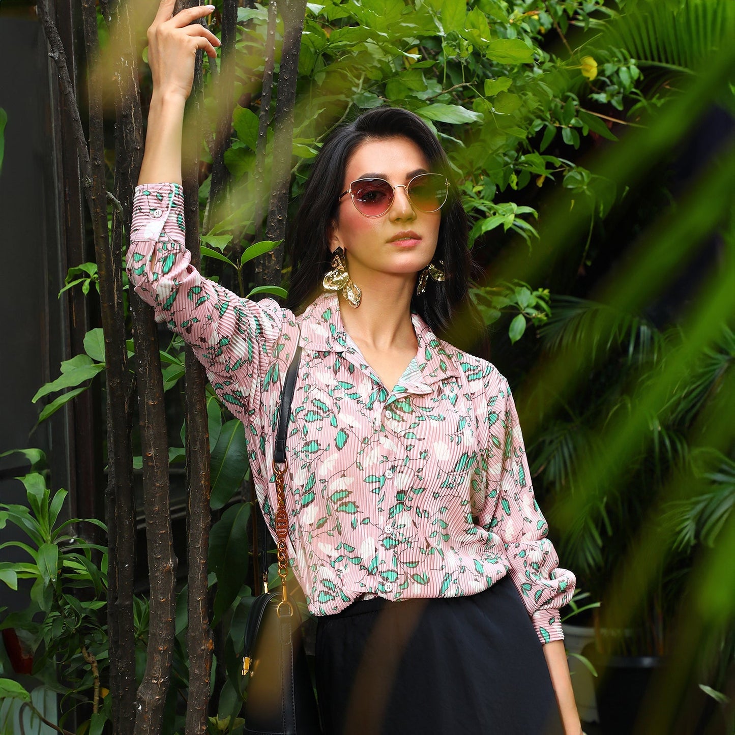 Foliage Pleat Shirt