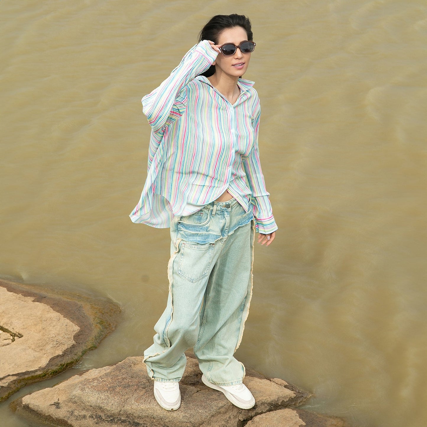 Rainbow Pleated Shirt