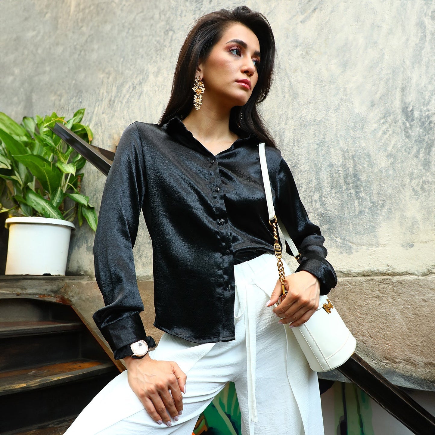Solid Satin Shirt