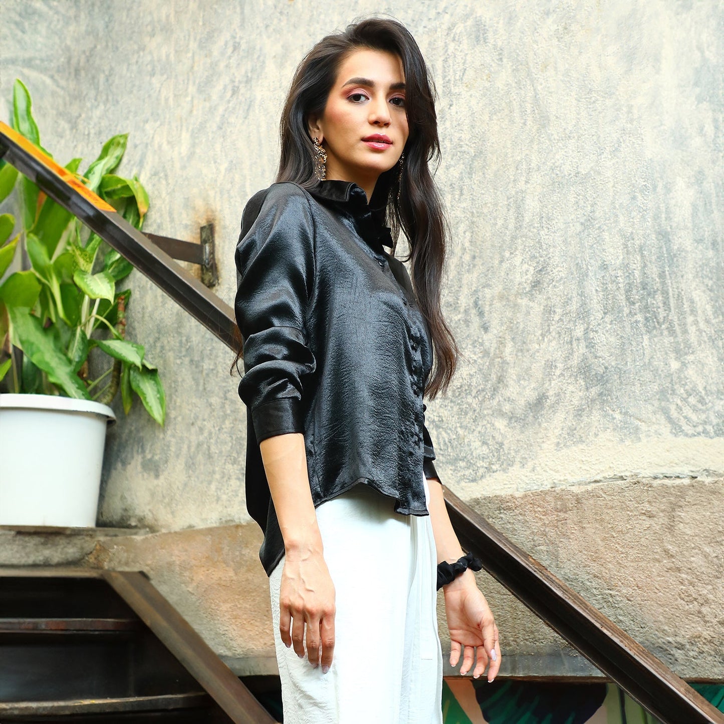 Solid Satin Shirt